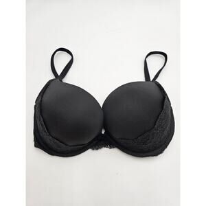 Victoria's Secret 34D Black Dream Angels Padded Plunge Bra